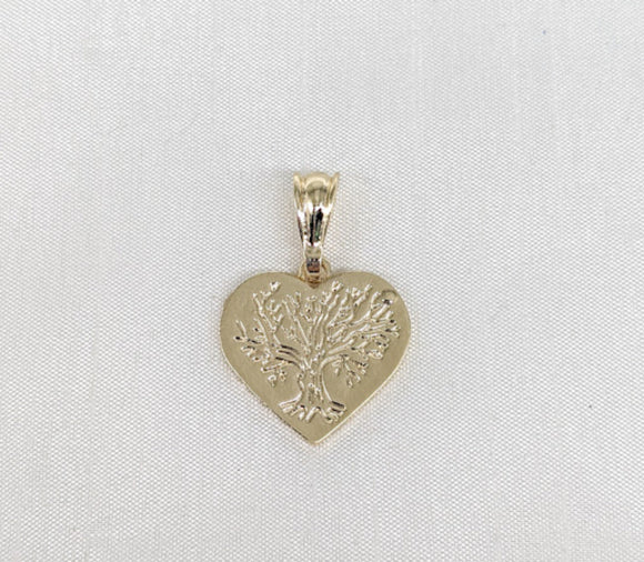 Plated Heart with Tree of Life Pendant