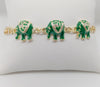 Plated Green Elephant Bracelet