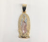 Plated Tri-Color Virgin Mary Pendant