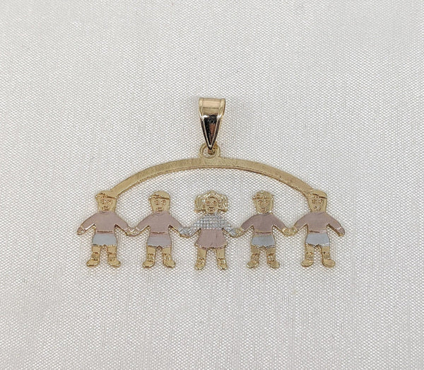 Plated Four Boys and Girl Pendant