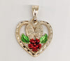Plated Heart with Virgin Mary Pendant
