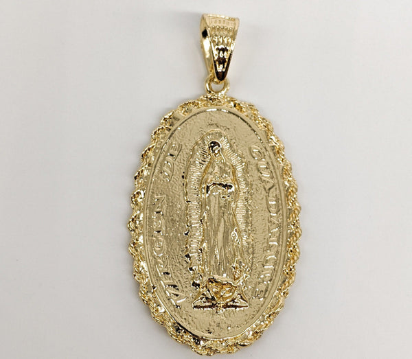 Plated Virgin Mary and Saint Jude Double Side Pendant