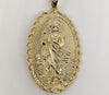 Plated Virgin Mary and Saint Jude Double Side Pendant