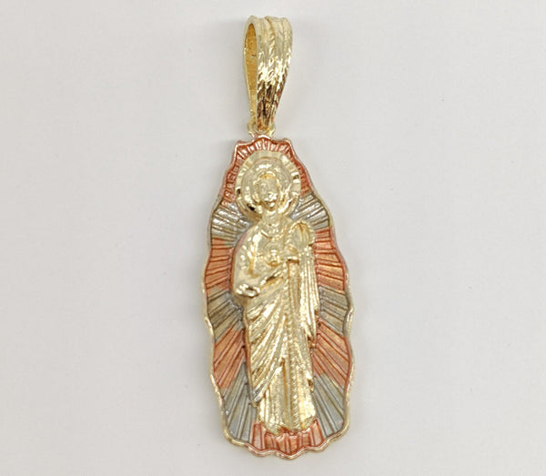 Plated Tri-Color Saint Jude Pendant