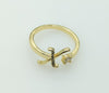 Plated Adjustable Initial Letter "X" Ring