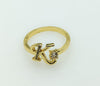 Plated Adjustable Initial Letter "K" Ring