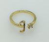 Plated Adjustable Initial Letter "J" Ring