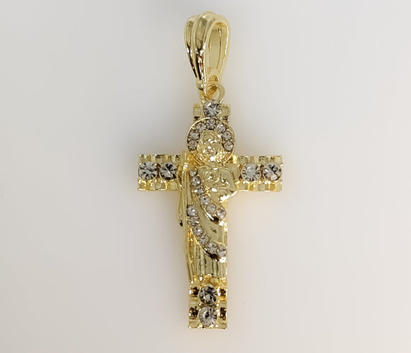 Plated Saint Jude Cross Thaddaeus Pendant