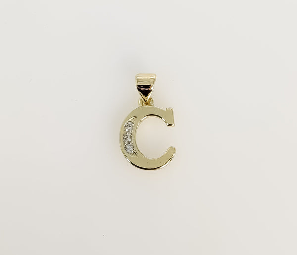 Plated Letter Initial "C" Pendant