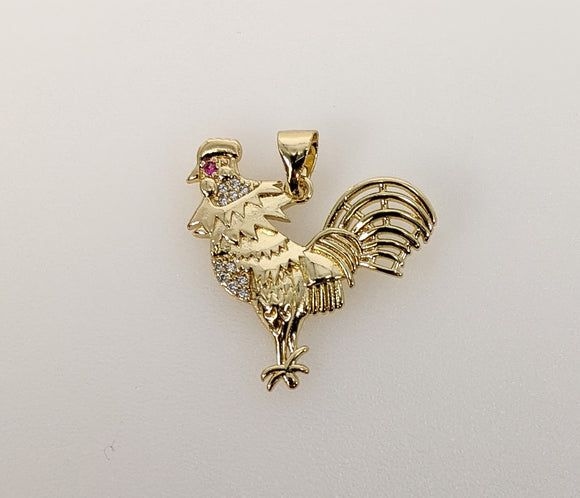 Plated Dainty Rooster Pendant*