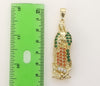 Plated Virgin Mary 4mm 14K Diamond Figaro Chain Necklace