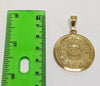 Plated Aztec Calendar 4mm Figaro Mariner Chain Necklace