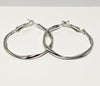 Rhodium Plated 35mm Hoop Earring