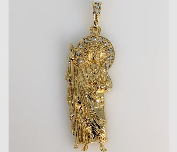 Plated Large Saint Jude Thaddaeus Pendant