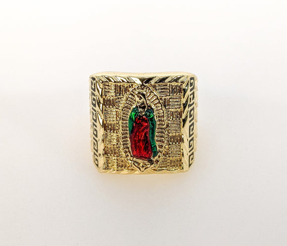 Plated Multicolor Virgin Mary Men Ring