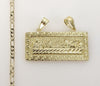 Plated The Last Supper Plaque Pendant 3mm Figaro Chain Necklace