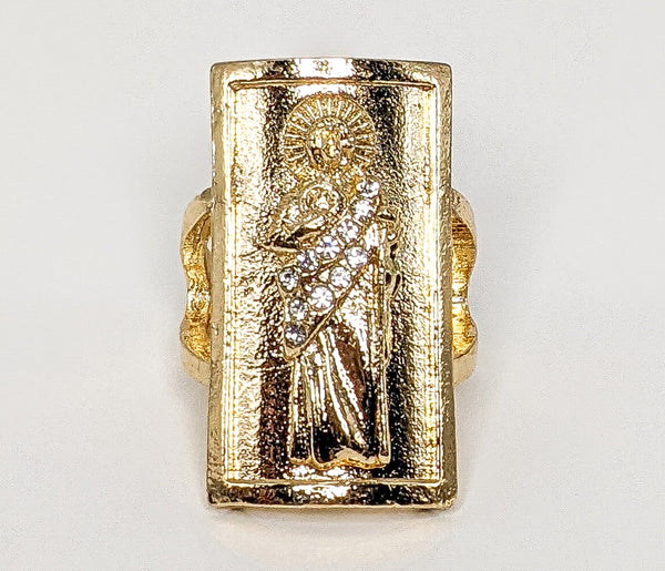 Plated Saint Jude Adjustable Ring