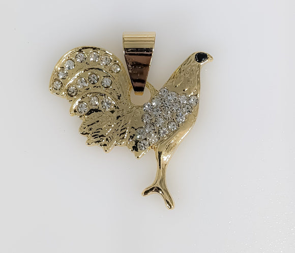 Plated Dainty Rooster Pendant