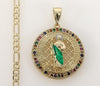 Plated Multicolor Saint Jude 4mm Figaro Chain Necklace