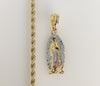 Plated Tri-Color Virgin Mary 4mm Rope/Braided Chain Necklace