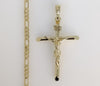 Plated Medium Cross 4mm Figaro Chain Necklace