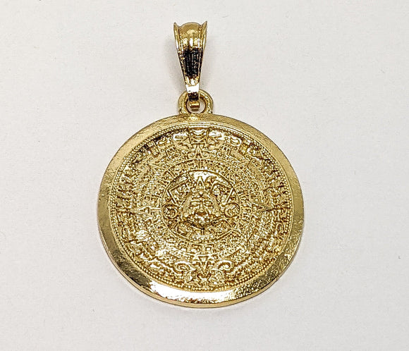 Plated Aztec Calendar Pendant*