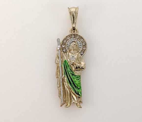 Plated Multicolor Saint Jude Thaddaeus Pendant