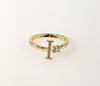 Plated Adjustable Initial Letter "I" Ring