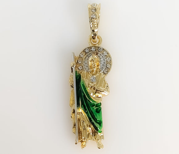 Plated Small Multicolor Saint Jude Thaddaeus Pendant