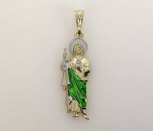 Plated Medium Multicolor Saint Jude Pendant