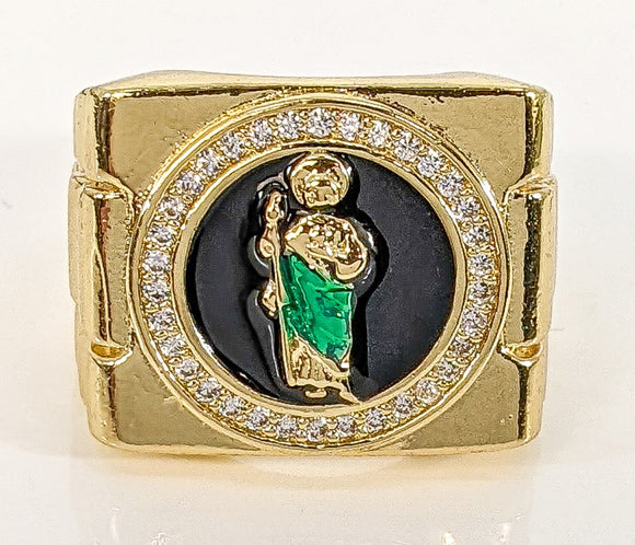 Plated Multicolor Saint Jude Men Adjustable Ring