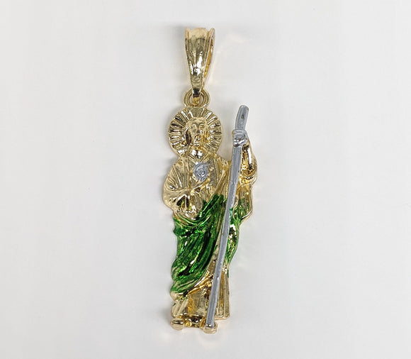 Plated Multicolor Saint Jude Pendant