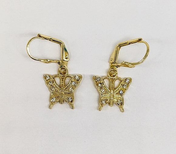 Plated Butterfly Hook Earring