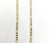 Plated Tri-Color Virgin Mary and Cross 4mm 20" Figaro Chain Necklace*