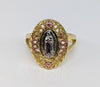 Plated Tri-Gold Virgin Mary Ring