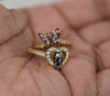 Plated Tri-Gold Virgin Mary Butterfly Adjustable Ring