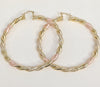 Plated Tri-Gold Hoop Earring X-LARGE