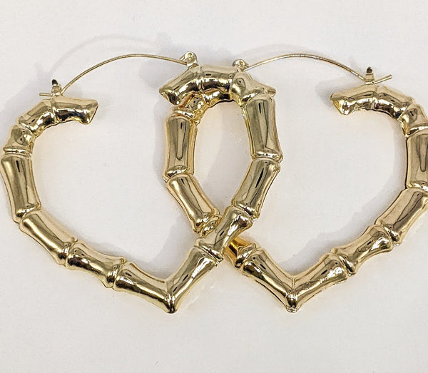 Plated Heart Shape Hoop Earring LARGE