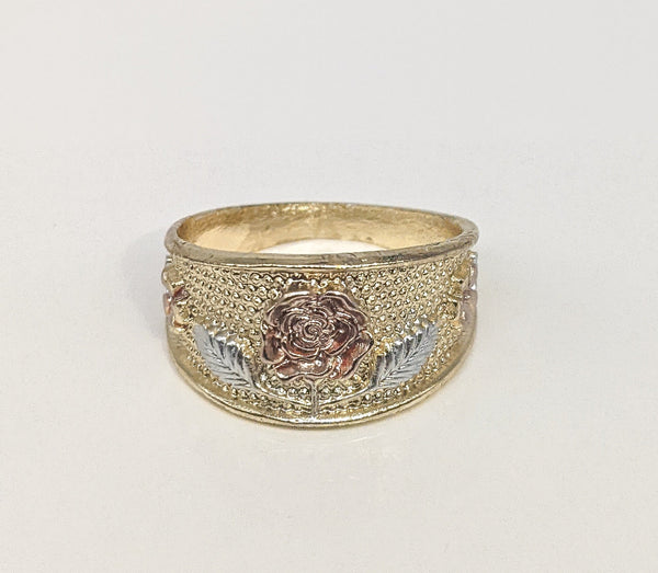 Plated Tri-Gold Flower Ring*