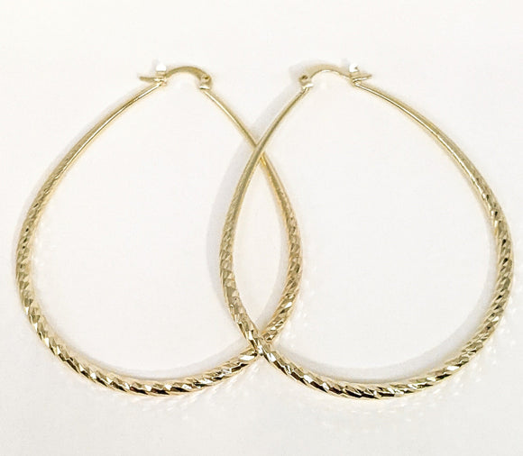 Plated Oval Hoop Earring