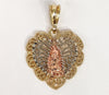 Plated Tri-Gold Virgin Mary Pendant