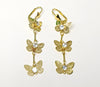 Plated Tri-Gold Butterfly Earring