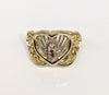 Plated Tri-Gold Virgin Mary Heart Ring