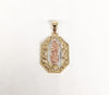 Plated Tri-Color Virgin Mary Pendant