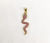 Plated Pink Stone Snake Pendant