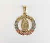 Plated Tri-Gold Virgin Mary Pendant and Chain Set