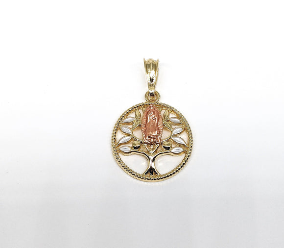 Tri-Plated Virgin Mary Tree Pendant*