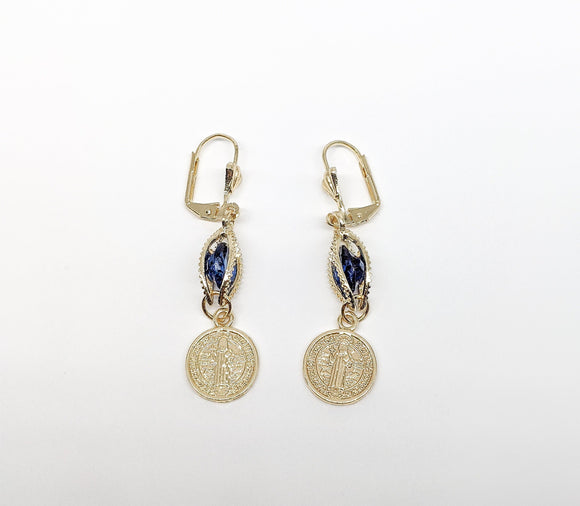 Plated Saint Benedict Earring