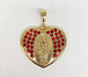 Plated Heart with Virgin Mary Stoned Pendant*