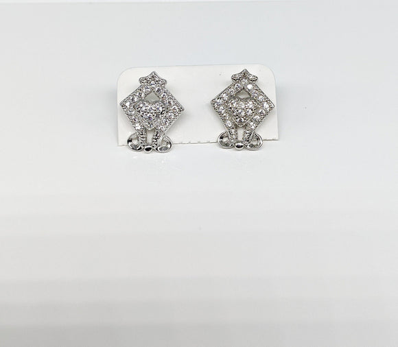 Rhodium Plated Stud Earring